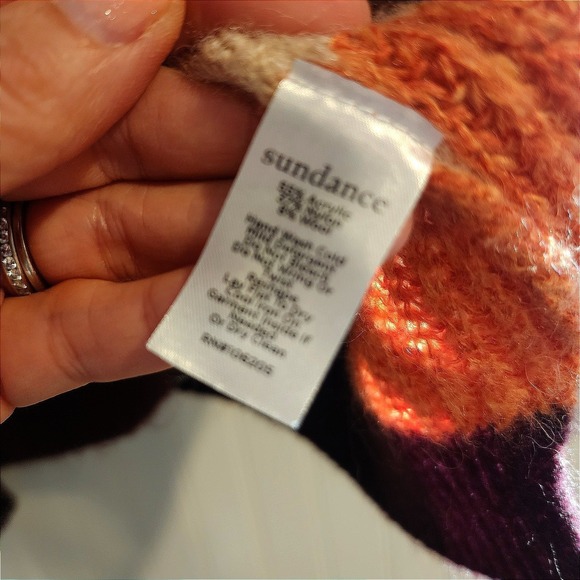 Sundance Womens Large Striped Sweater Cozy Goblin Granola Rainbow Mohair Blend - Picture 4 of 4